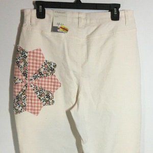 Women's Pants Style and Co Straight Mom Pant Size 10 Color Ivory